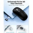 thumbnail image 3 of Bluetooth Wireless Mouse for MacBook, iPad, Laptop, Tri-Mode Rechargeable Silent Slim Computer Mouse for 3 Devices with USB & USB-C,Black, 3 of 6