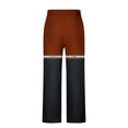 thumbnail image 4 of Mqqzkk Mens Summer Casual Pants Color Block Linen Drawstring Pants Elastic Waist Lightweight Pant Hawaii Beach Yoga Trousers, 4 of 5