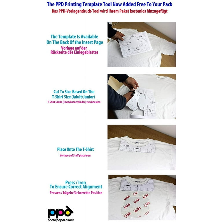 PPD Inkjet Iron-On Mixed Light and Dark Transfer Paper LTR 8.5X11 - Pack of  40 Sheets (PPD005-Mix) 