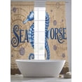 thumbnail image 5 of Summer Blue Ocean Seahorse Sheer Curtains 96 Inch Long 2 Panels, Nautical Vintage Sea Wave Compass Sailboat Light Filtering Rod Pocket Curtains, Sheer Voile Drapes for Living Room Bedroom, 52"x96", 5 of 8