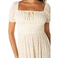 thumbnail image 5 of Celebrity Pink Women's and Women's Plus Puff Sleeve Smocked Midi Dress, Sizes XS-XXXL, 5 of 5