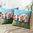 thumbnail image 3 of LALILO Throw Pillow Covers Teenagers Friends Fun Park Sunny Afro Cushion Cover 18" x 18", 2 Pack, 3 of 6
