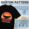 thumbnail image 5 of Black T Shirts for Men, Blue Whale Sunset Dream Bolder, Graphic Mens Graphic Tees, 24936686,XL, 5 of 8