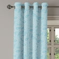 thumbnail image 3 of Ambesonne Orient Grommet Curtain, Art Style with Swirls, 50" x 54", Pale Blue and Coconut, 3 of 6