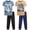 Blue/Tan Los Angeles, variant on Pro Athlete Boys Sweatsuit Set Short Sleeve Crewneck Graphic Tees & Tricot Jogger Sweatpants 4 Piece