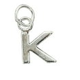 thumbnail image 1 of Sterling Silver 24" 1mm Box Chain Lined Letter K Pendant Necklace, 1 of 2