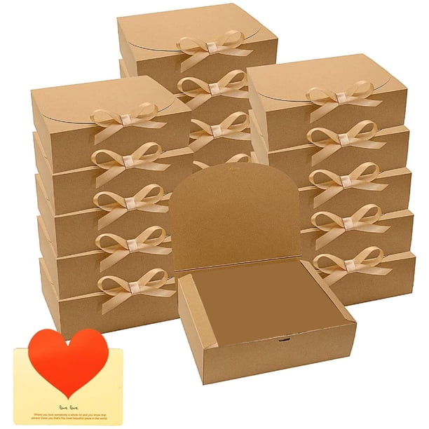 Cajas de Regalo de Bodas con Tarjetas de Felicitación, Cajas Decorables para Recuerdos, Caja para Regalo Ideal para Bodas, Fiestas, Festividades y Aniversarios