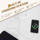 thumbnail image 3 of 10-Cajón Fabric Dresser TV Soporte Con LED Lights Y Charging Station Wooden Mejor Open Estanterías Entertainment Center Para Bedroom Living Room Hallway Fits 45-55 Pulgadas TVs Blanco, 3 of 8