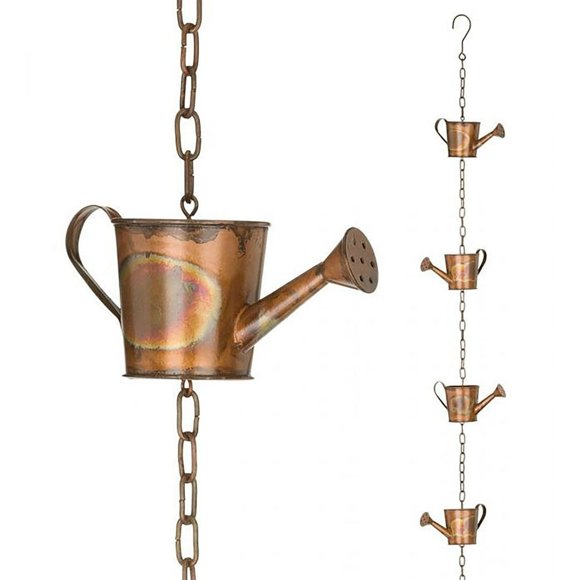 Kettle Rain Chain Metal Rings Kettles Rain Chains Decorative Rain Catcher Chain Hanging Rain Chain Garden Artwork Decoration Pendant for Home Outdoor Garden Patio