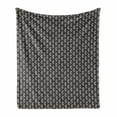 thumbnail image 1 of Lattice Soft Flannel Fleece Throw Blanket, Vertical Borders with Short Lines and Triangle Arrow Chevron Shapes, Cozy Plush for Indoor and Outdoor Use, 60" x 80", Charcoal Grey Eggshell, by Ambesonne, 1 of 6