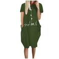 thumbnail image 1 of Robes d'Été Décontractées pour Femmes Col Rond Manches Courtes Robe Imprimée Ample Confortable Longueur Genou avec Poches, 1 of 5