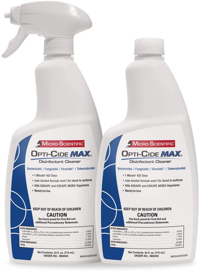 MicroScientific Max Disinfectant Spray 24 oz (2 Pack) Medical