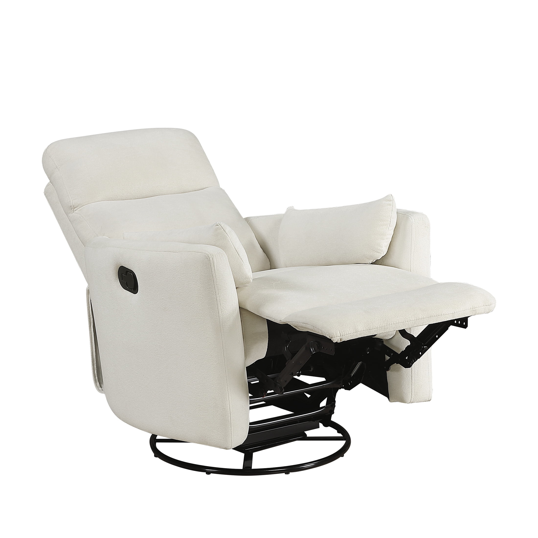 OakvillePark Allura Microfiber Swivel Glider Manual Reclining Chair, Beige
