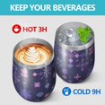 thumbnail image 4 of 12oz Stainless Steel Insulated Wine Tumbler with Lid and Straw – Double Wall Vacuum Mug for Hot & Cold Drinks, 304 Steel Interior, Sweat-Free Design, 4 of 5