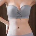 thumbnail image 2 of Womens Strapless Bra with Removable Adjustable Straps Front Closure Pushup Non-slip Wirefree Bra for Dress Underwear, 2 of 5