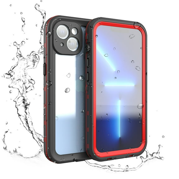 ELEHOLD Rugged Waterproof Case for iPhone 15 6.1 inch,Built-in Screen Protector 360° Full-Body Protection Shockproof Dustproof Waterproof Scratch-Resistant Case for iPhone 15,Red