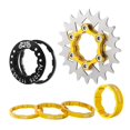thumbnail image 1 of koolsoo Ensemble de Cassettes Légères à Vitesse Unique Kit de Conversion Adaptateur de Fixateur de Roue Libre 20T Or, 1 of 9