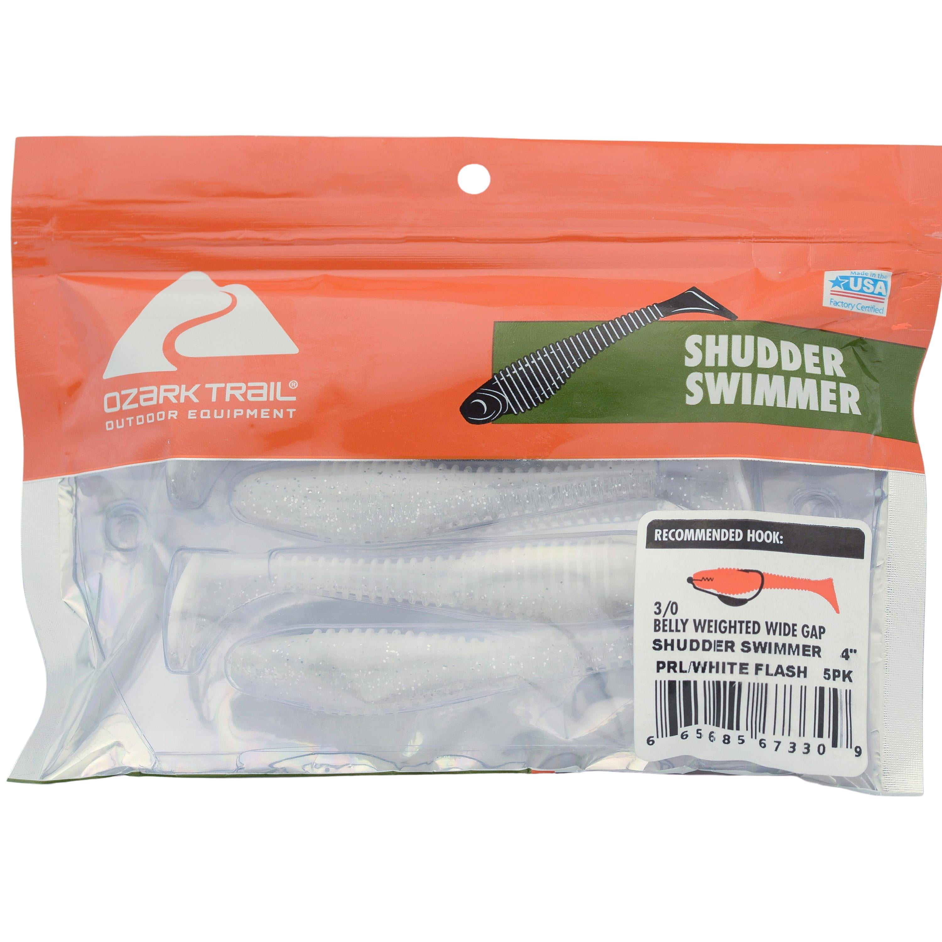 Ozark Trail 4 Shudder Swimmer, Pearl/White Flash, 5pc Fishing Soft Baits -  Walmart.com