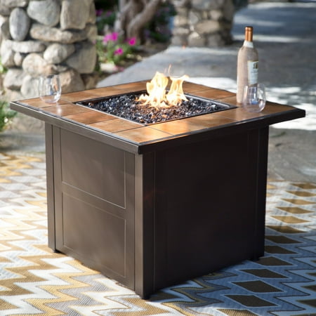 Propane Steam Table - Red Ember Desert Sand 32 in. Square Propane Fire Pit Table