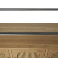 thumbnail image 6 of DecMode 48" x 32" Brown Wooden 3 Door Console Table with Cane Front Doors and Gray Metal Frame, 1-Piece, 6 of 13