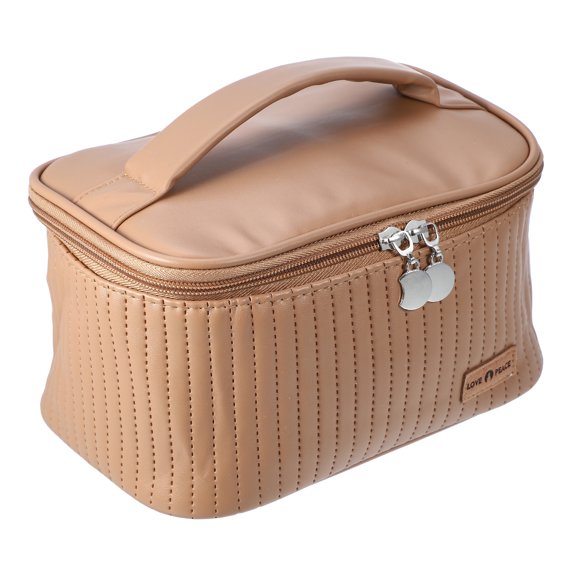 Unique Bargains Floral Makeup Bag Zipper Flower Cosmetic Pouch Brown