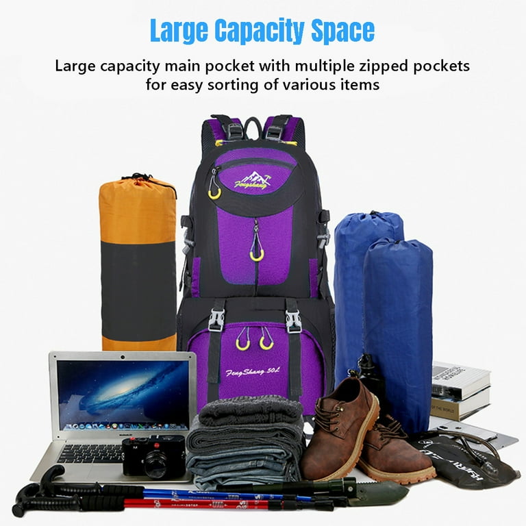 Auxdiq Hiking Backpack 60L Climbing Camping Backpack Large Rucksack for Trekking Travel Outdoor Sport