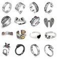 thumbnail image 1 of 16 Pcs Silver Plated Frog Rings Set, Cute Animal Open Rings Pack, Vintage Goth Y2k Matching Rings, Cute, 1 of 3