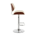 thumbnail image 4 of Armen Living Indoor Leland Adjustable Black Faux Leather and Chrome Finish Bar Stool, 4 of 12