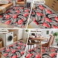 thumbnail image 5 of Red Flamingo Area Rugs 2.7'x5', Washable Small Throw Rugs for Kitchen Bedroom, Summer Tropical Plants Leaves Botanical Black Indoor Outdoor Rug Non-Slip Low Pile Carpet Runner Reversible Floor Mats, 5 of 8