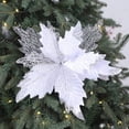 thumbnail image 2 of Set of 6 Glittery Pink Flannel Christmas Tree Picks for Festive Decor, 2 of 8
