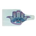 thumbnail image 2 of Evil Eye Cutting Board, Protective All Seeing Eye Lotus Elements Luck East, Decorative Tempered Glass Cutting and Serving Board, Wine Bottle Shape, White Pink and Blue, by Ambesonne, 2 of 5