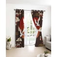 thumbnail image 3 of Japanese Style Blackout Curtains for Bedroom/Living Room, Thermal Insulated Kitchen Curtains, Modern Cranes Cherry Flower Wave Brown Grommet Darkening Window Treatment Drapes 52"x72"x2, 3 of 8