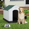 thumbnail image 5 of YRLLENSDAN 41" Dog House Outdoor Insulated Dog Houses for Winter Igloo Dog House with Air Vents & Elevated Floor Waterproof Plastic Dog Houses for Small Medium Large Dogs,Green, 5 of 7