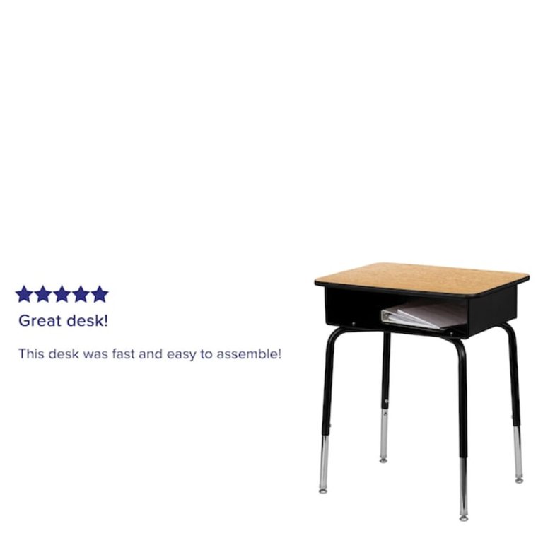 Flash Furniture Billie Adjustable Student Desk with Book Box photo 7