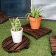 thumbnail image 1 of Soporte de madera para maceta, Base para maceta, bandeja móvil, Base para maceta, soporte para flores, solución innovadora, 1 of 5