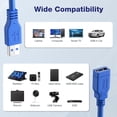 thumbnail image 5 of Short USB 3.0 Extension Cable USB-A Extender Male to Female 5Gbps (1FT,2-Pack), 5 of 8