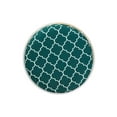 thumbnail image 4 of Baxton Studio Candice Glam and Luxe Teal Green Quatrefoil Velvet Fabric Upholstered Gold Finished Metal Ottoman, 4 of 7