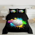 thumbnail image 2 of Homewish Kids Teens Volleyball Print Full Size Comforter Sets 3-Piece,Sport Gamer Bedding Comforter Set,Graffiti Splash Lightweight Bedding Sets,Microfiber Bedroom Decor, 2 of 8