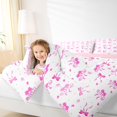 thumbnail image 4 of Homewish Cartoon Pink Ribbon Full Size Comforter Sets for Child, Kawaii Bowknot Bow Bedding Comforter Set, Fairy Tale Princess Reversible Bedding Sets, Microfiber Bedroom Decor, 3-Piece, 4 of 8