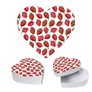 16 Pieces Valentines Day Treat Boxes with Windows Valentine's Day  Strawberry Boxes Valentines Day Goodie Boxes with PVC Heart Window Pink Red