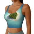 thumbnail image 2 of Pofeuu Paradise Island Print Sports Bra for Women Sexy Vest Yoga Running Gym Fitness Crop Bras Tops-X-Large, 2 of 8