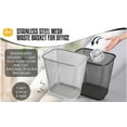 thumbnail image 5 of YBM Home 3 Gallon Trash Can Wastebasket Recycling Bin for Office - 6 Pack, Silver, 5 of 7