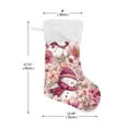 thumbnail image 2 of RMDQTR Christmas Stockings for Xmas Gifts - Large Size Festive Holiday Decor for Family Pink Watercolor Snowmen and Flowers, 2 of 8