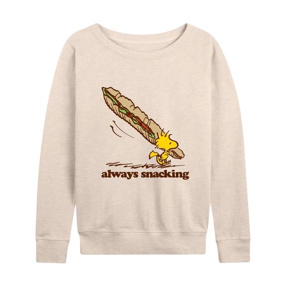 Peanuts - Always Snacking - Women's Lightweight French Terry Long Sleeve Shirt