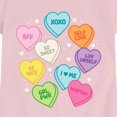 thumbnail image 3 of Instant Message - Colorful Sweethearts Candies Fitted Short Sleeve Graphic T-Shirt, 3 of 6