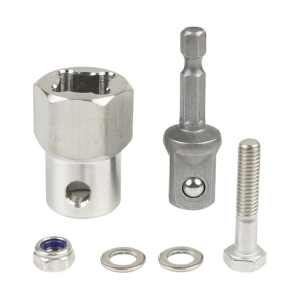 Adaptador de taladro para gato de remolque, adaptador de taladro eléctrico con manivela de acero inoxidable, accesorio de repuesto de adaptador de