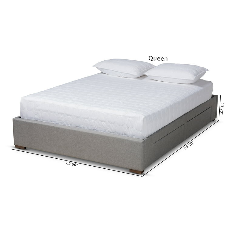 BOBINボビンstudiom'スタジオMエムリネンコットントップスグレー Baxton Studio Leni Queen Size Platform Storage Bed - Walmart.com