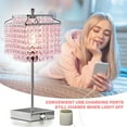 thumbnail image 6 of NATYSWAN Crystal Touch Table Lamp, Pink Bedside Lamp with USB C+A Ports, 3-Way Dimmable Lamp with Crystal Shade, Nightstand Lamp for Girl Bedroom, Living Room, Bulb Included, 6 of 9