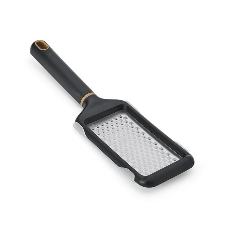 Stainless Steel Kitchen Cheese Grater with Black Handle and Small Brush Ochine