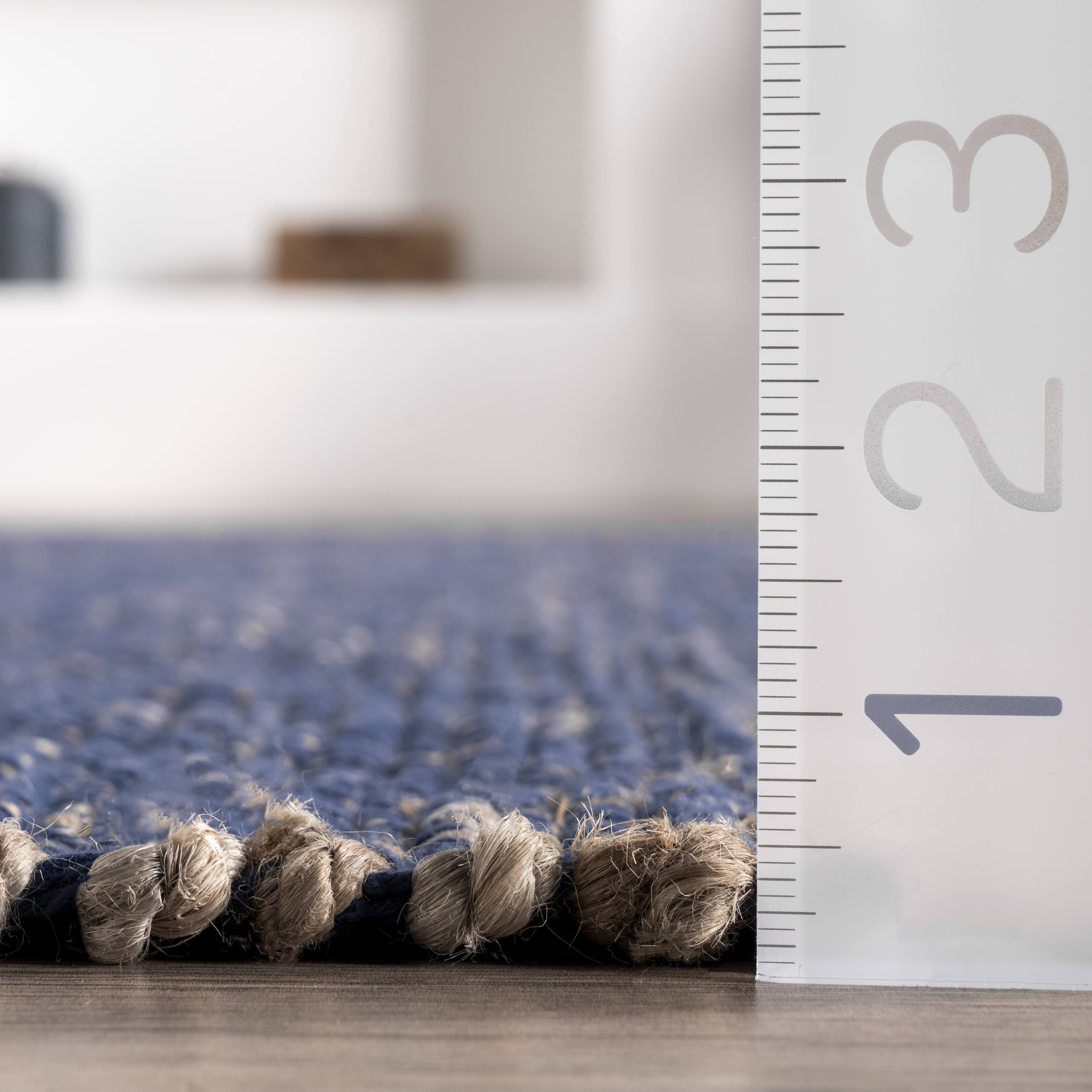 nuLOOM Elfriede Jute Blend Blue 4' x 6' Farmhouse Area Rug